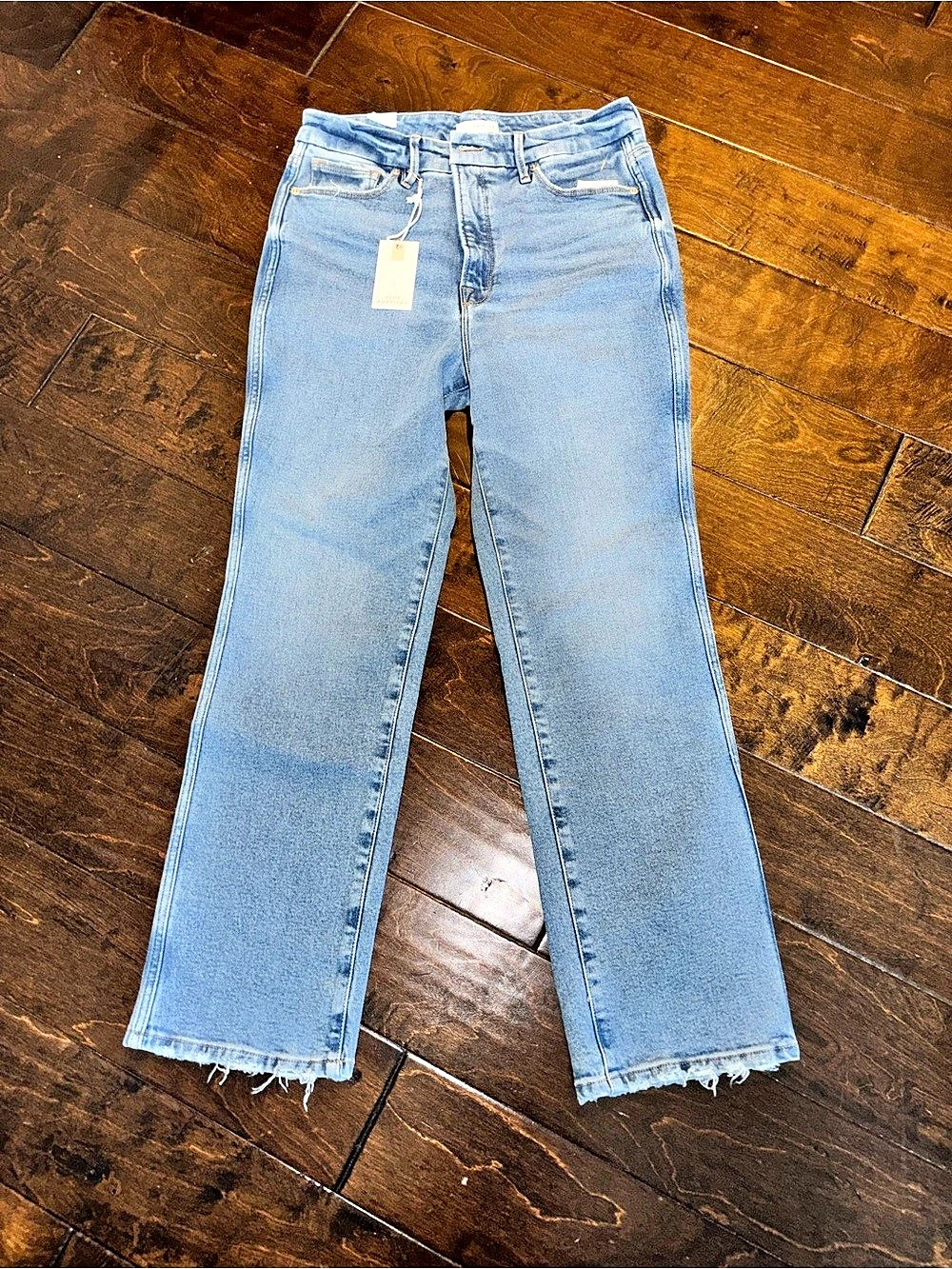Good American Good Curve Straight Leg Jeans in Blue Waist 10/30 NWT
